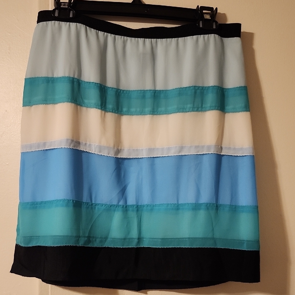 Ann Taylor Silver and Blue Mini Skirt Casual Resort Wear